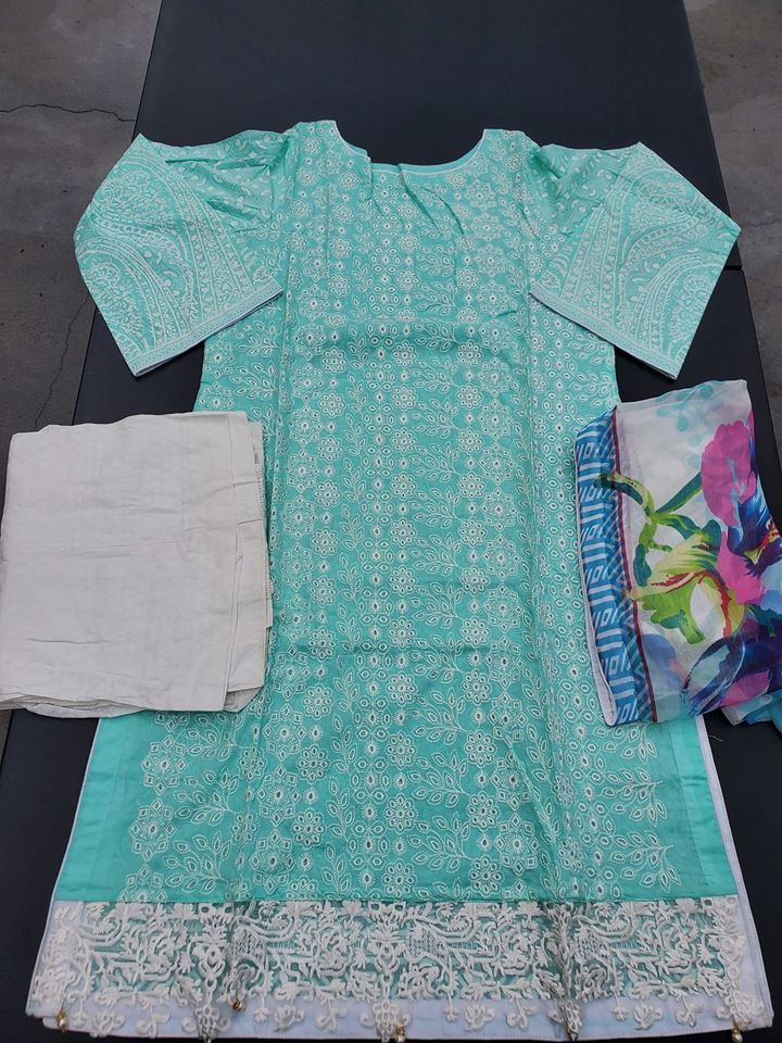 Pakistani Stitched Embroidery Lawn Suit Ready To Ship