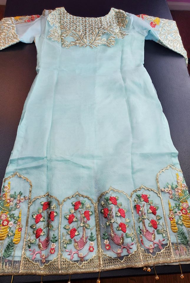 Pakistani Stitched Embroidery Party Wear Dresses Ready To Ship