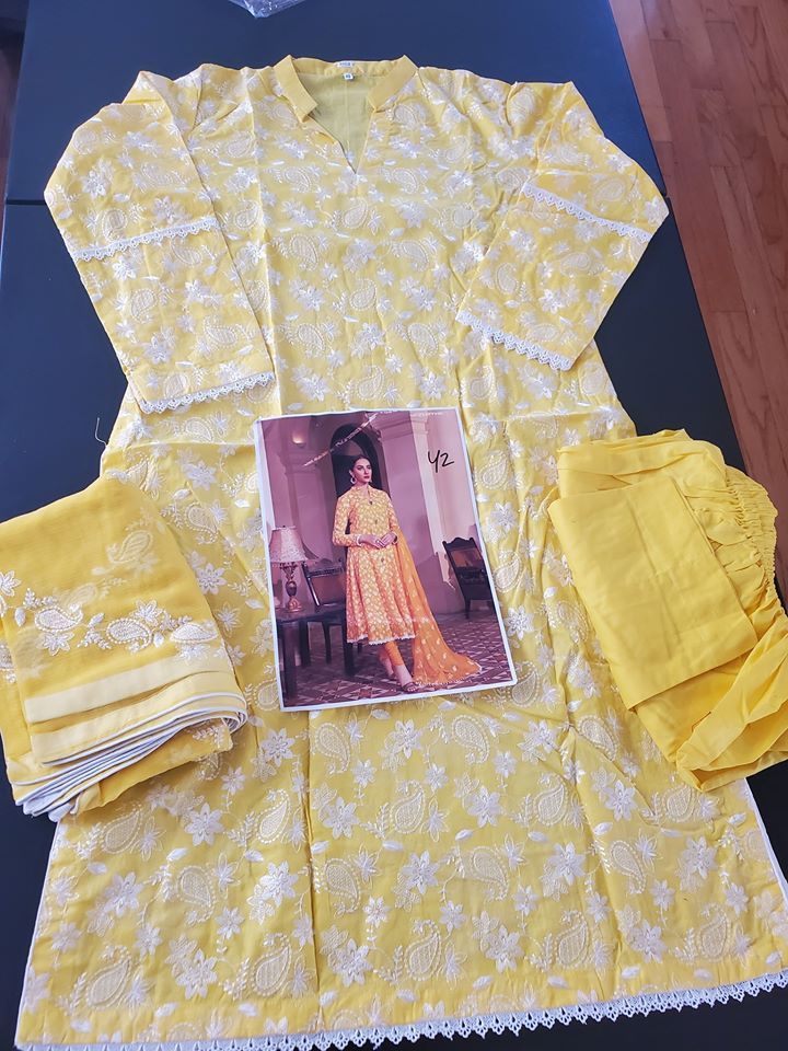 Pakistani Stitched Embroidery Lawn Suit Ready To Ship