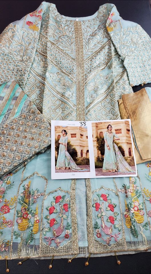 Pakistani Stitched Embroidery Party Wear Dresses Ready To Ship