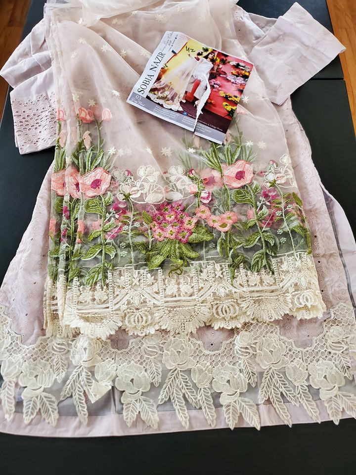 Pakistani Stitched Embroidery Lawn Suit Ready To Ship