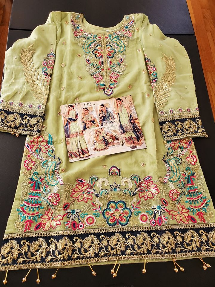 Pakistani Stitched Embroidery Party Wear Dresses Ready To Ship