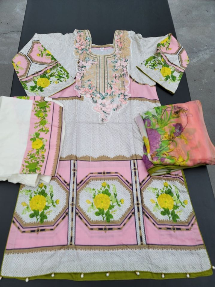 Pakistani Stitched Embroidery Lawn Suit Ready To Ship