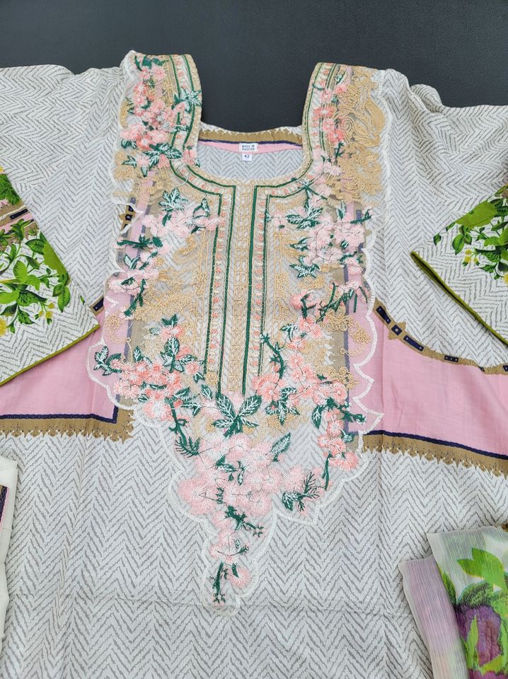 Pakistani Stitched Embroidery Lawn Suit Ready To Ship