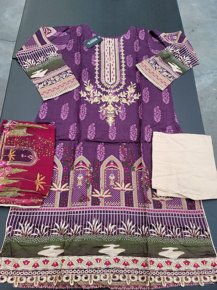 Pakistani Stitched Embroidery Lawn Suit Ready To Ship