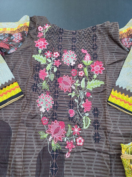 Pakistani Stitched Embroidery Lawn Suit Ready To Ship