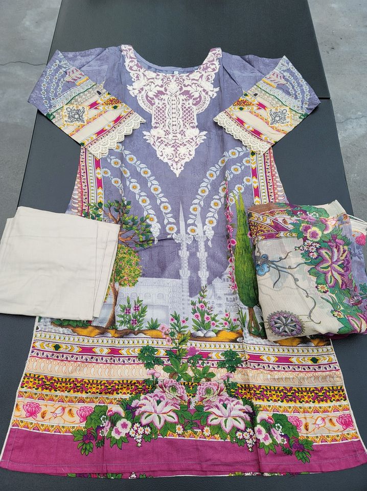 Pakistani Stitched Embroidery Lawn Suit Ready To Ship