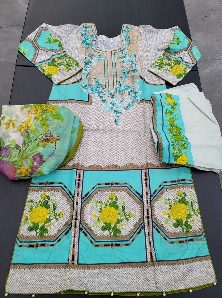 Pakistani Stitched Embroidery Lawn Suit Ready To Ship
