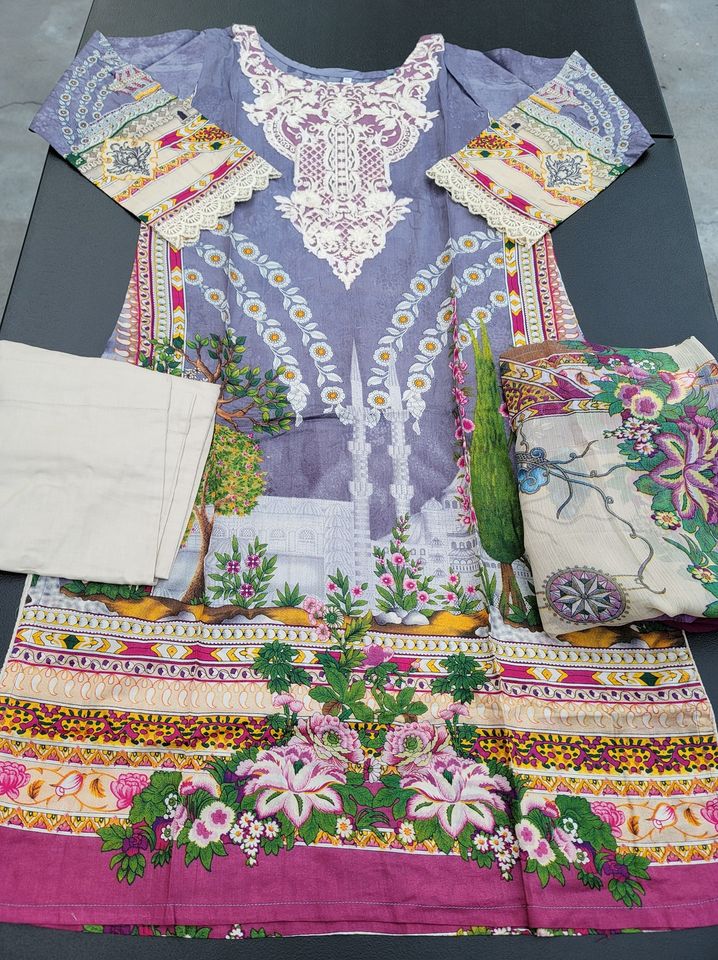 Pakistani Stitched Embroidery Lawn Suit Ready To Ship