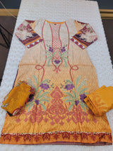 Indian Cotton Stitched Embroidery Suit Ready To Ship