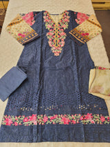 Pakistani Stitched lawn Embroidered Salwar kameez ready to ship