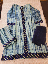 Pure silk tye dye designer salwer kamiz with pure chiffon dupatta