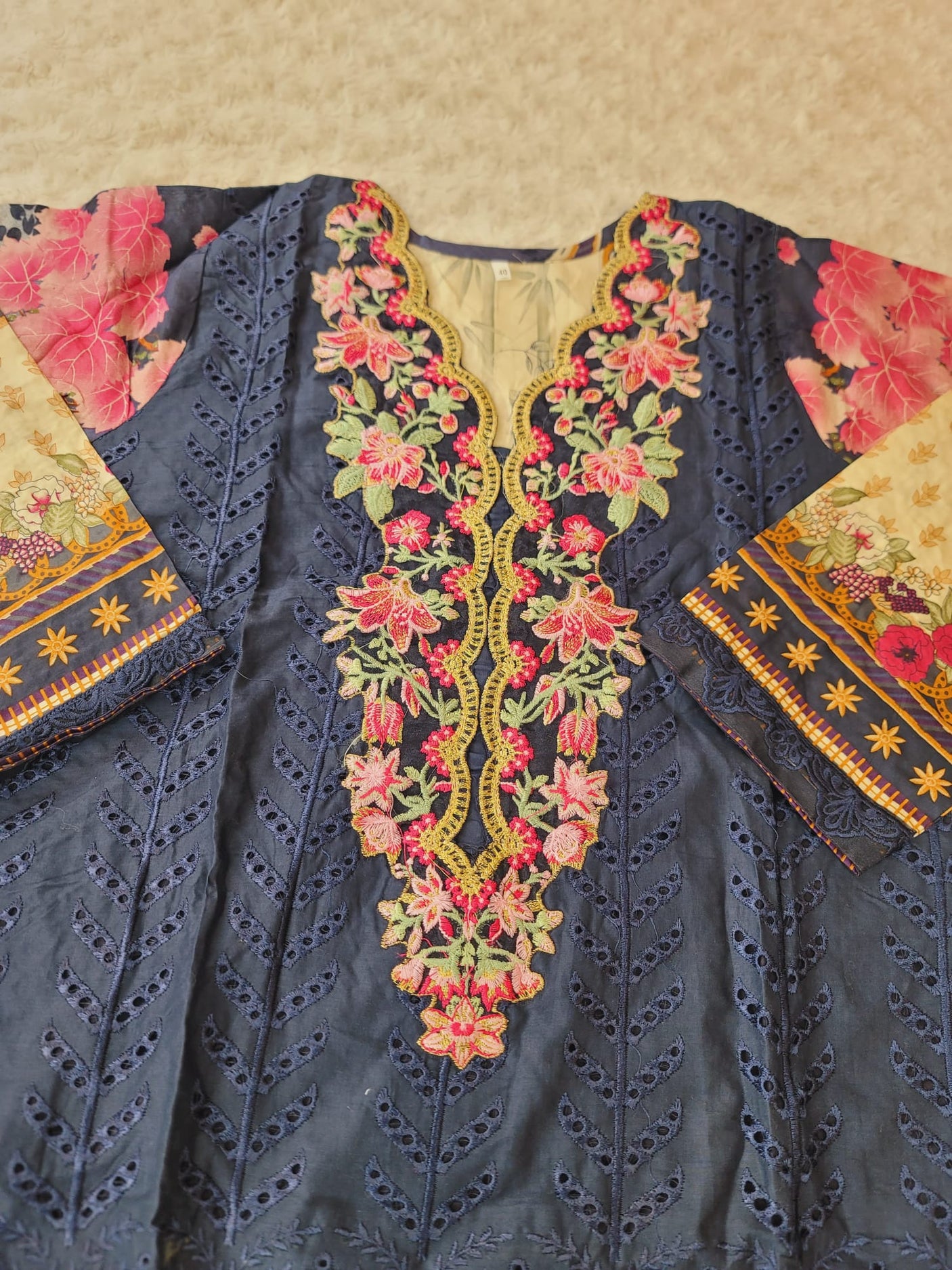 Pakistani Stitched lawn Embroidered Salwar kameez ready to ship