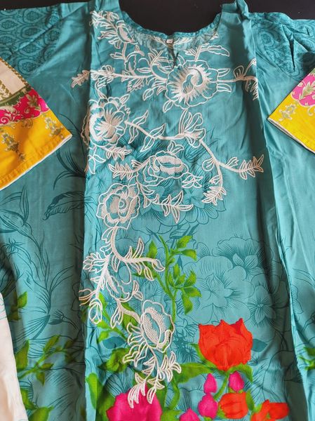 Pakistani Linen Embroidered Salwar kameez Ready To Ship