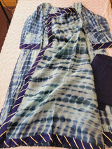 Pure silk tye dye designer salwer kamiz with pure chiffon dupatta