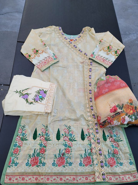 Pakistani Stitched Embroidery Lawn Suit Ready To Ship