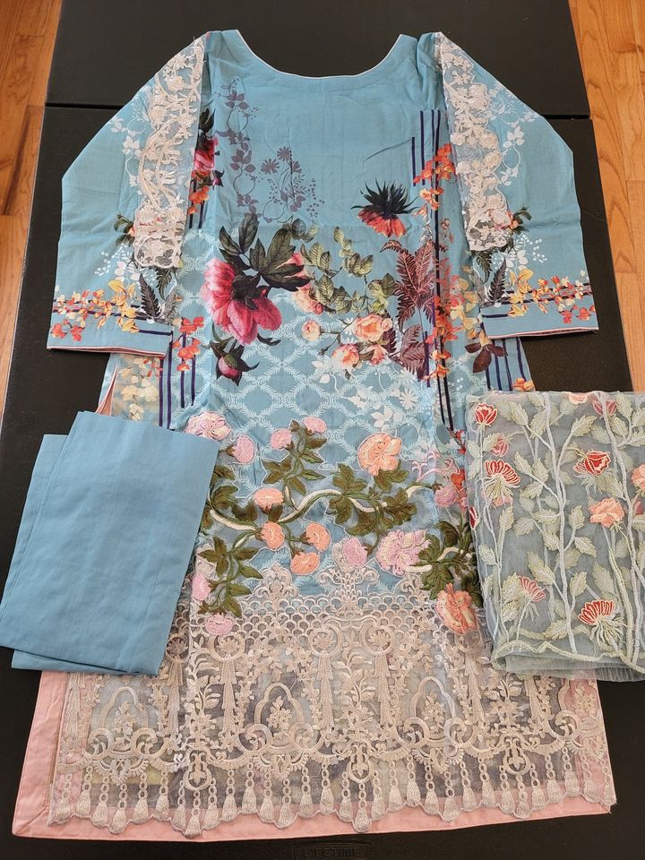 Pakistani Stitched Embroidery Lawn Suit Ready To Ship