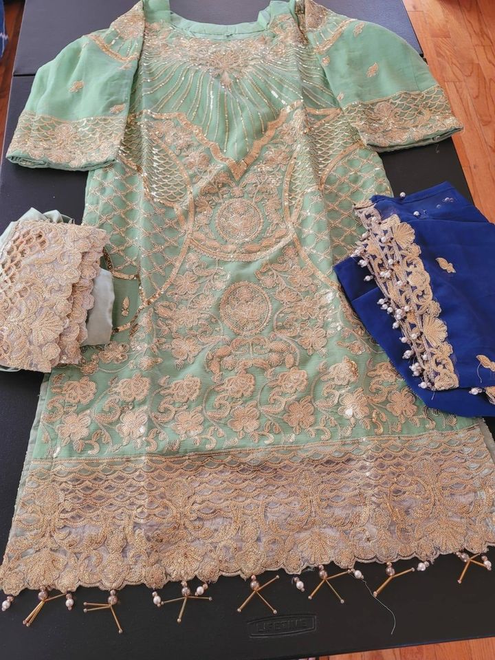 Pakistani Stitched Embroidery Party Wear Dresses Ready To Ship