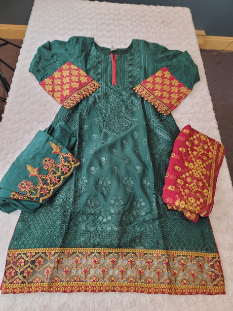 Pakistani Stitched Embroidery Party Wear Dresses Ready To Ship