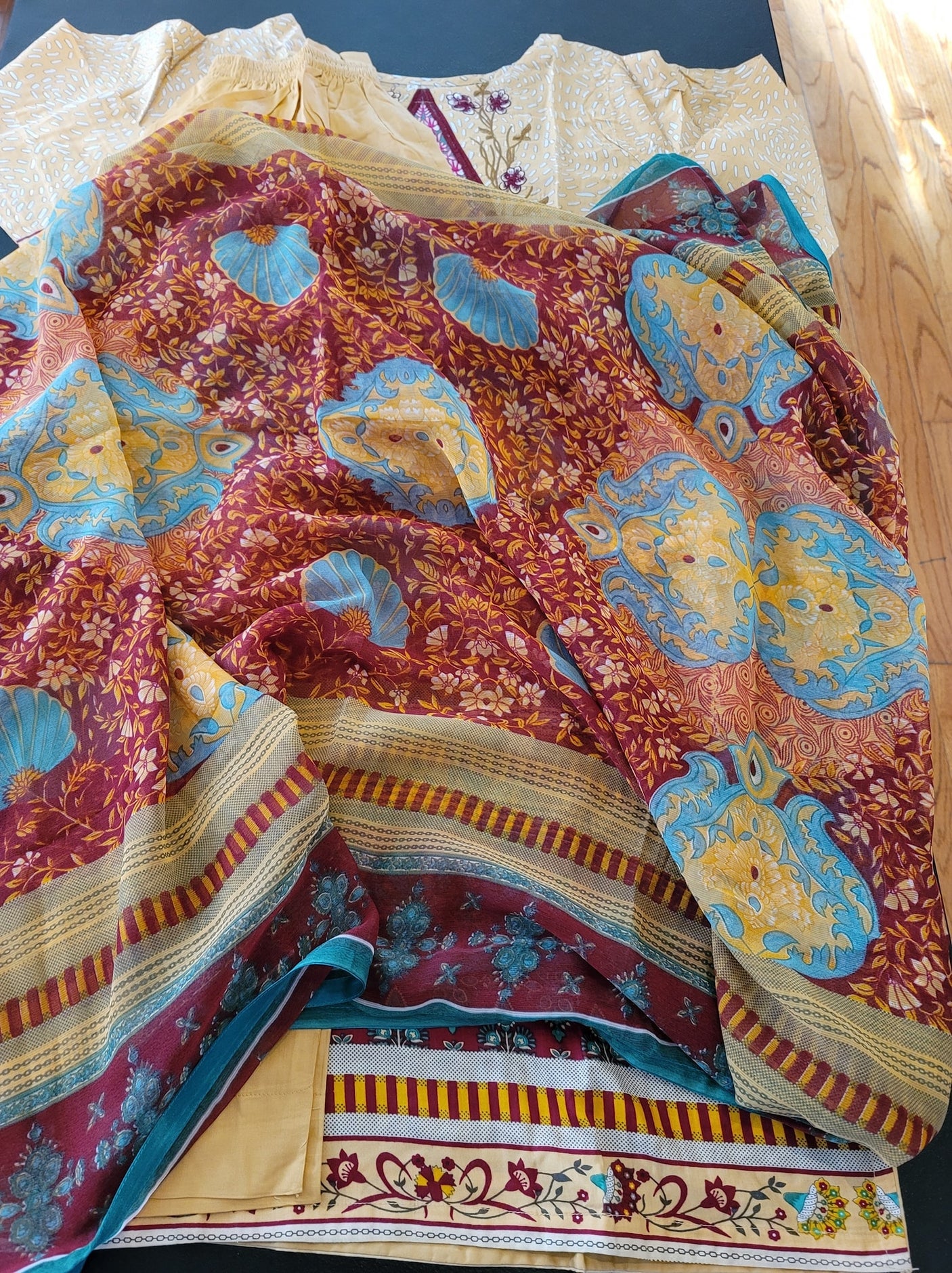 Pakistani linen Embroidered Salwar kameez Ready To Ship