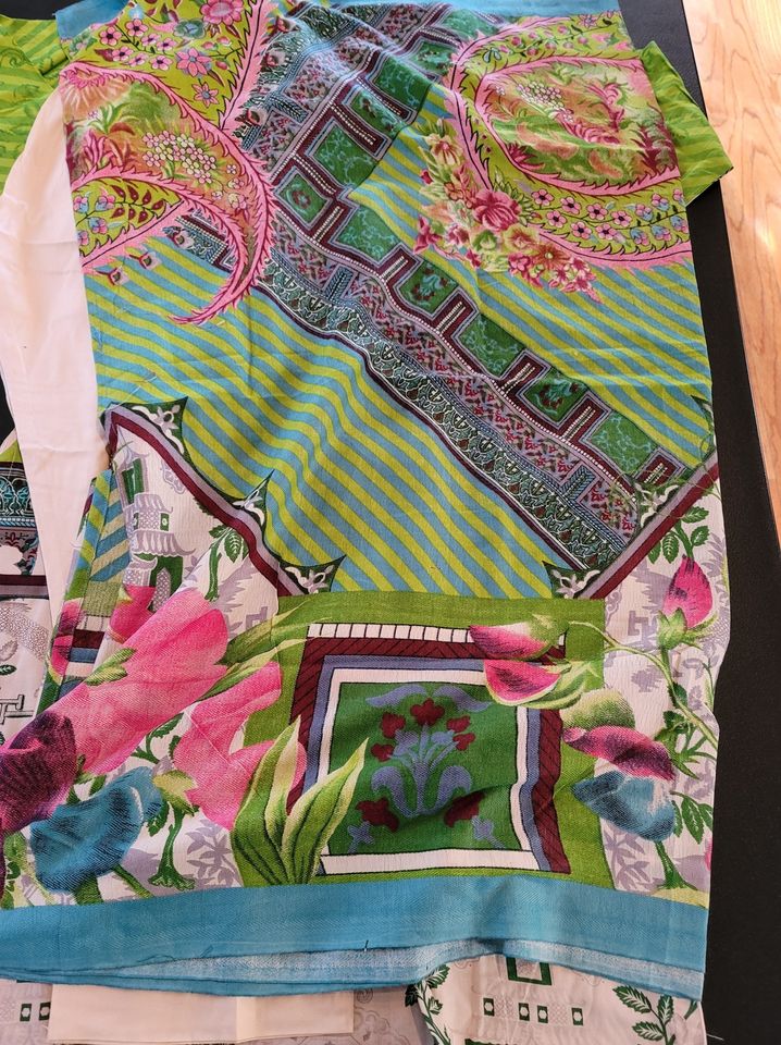 Pakistani linen Embroidered Salwar kameez Ready To Ship