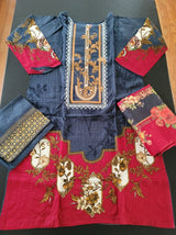 Pakistani Stitched Embroidery Lawn Suit Ready To Ship