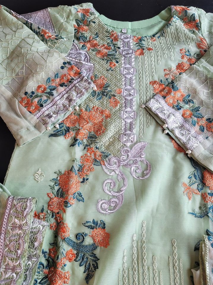 Pakistani Stitched Embroidery Party Wear Dresses Ready To Ship