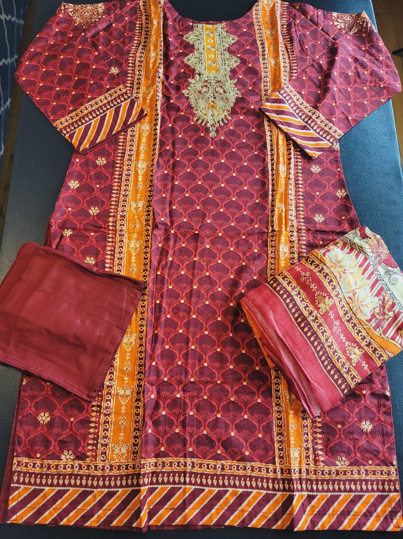 Pakistani linen Embroidered Salwar kameez Ready To Ship