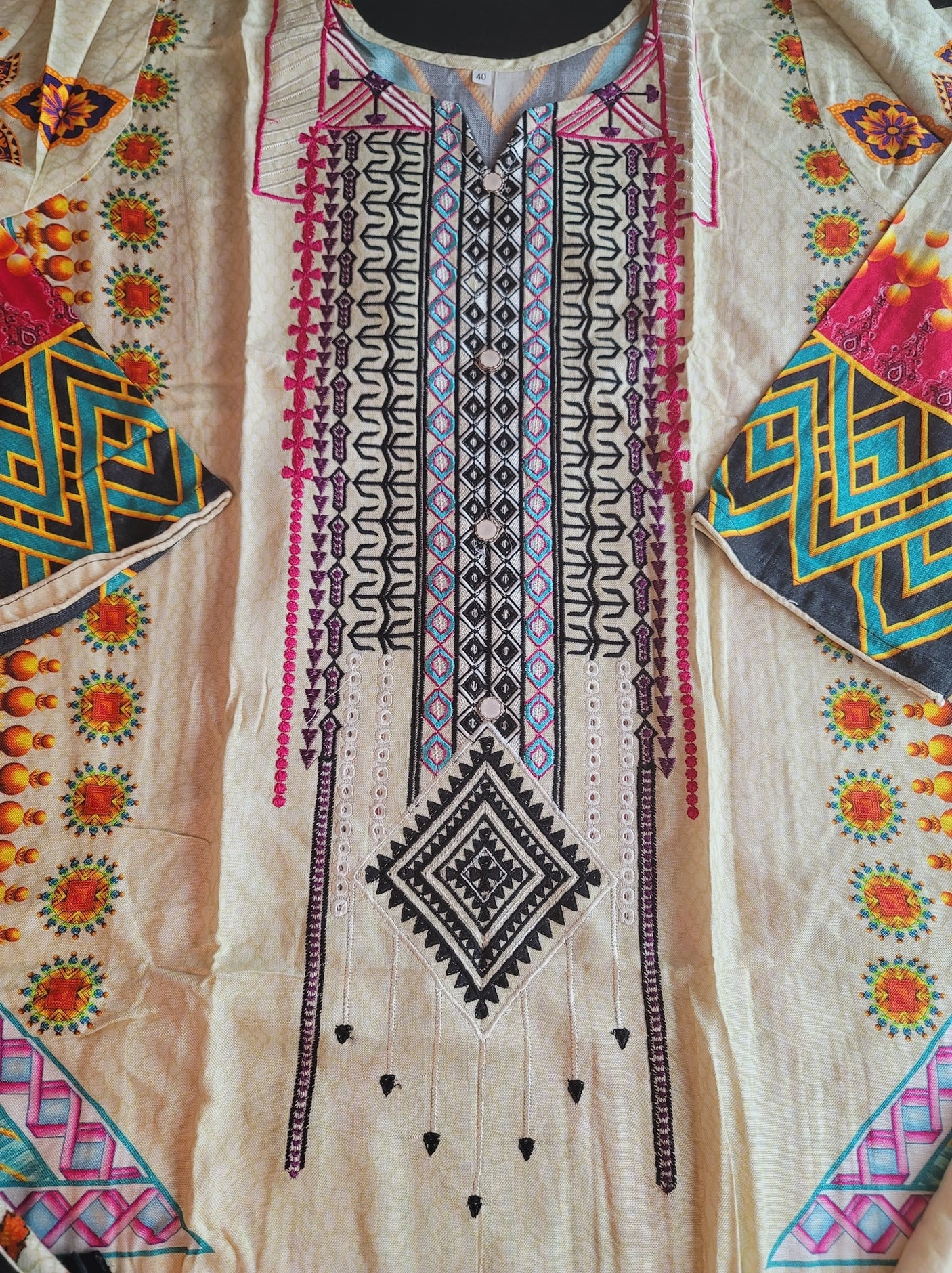 Pakistani linen Embroidered Salwar kameez Ready To Ship