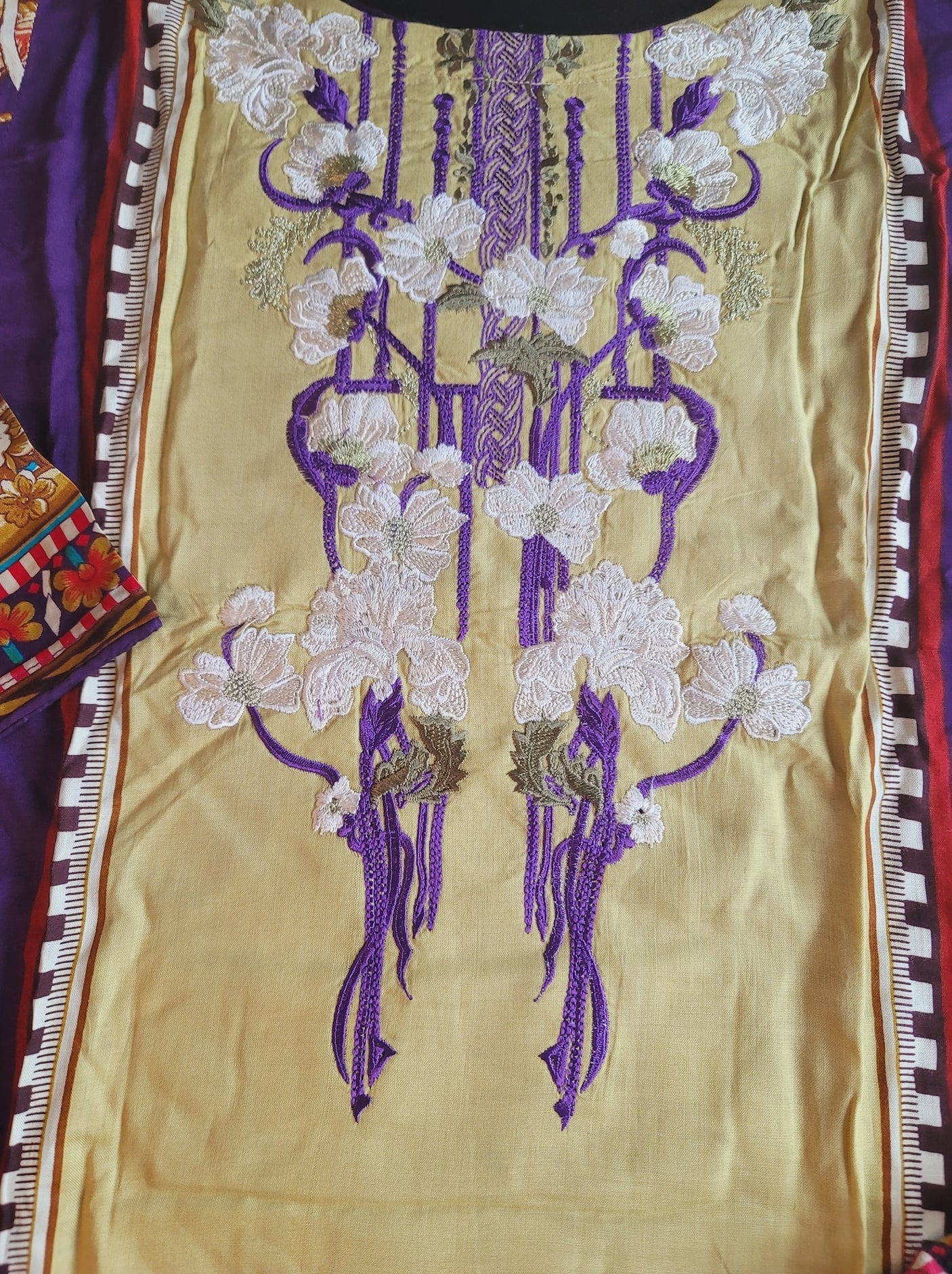 Pakistani linen Embroidered Salwar kameez Ready To Ship