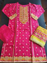 Pakistani linen Embroidered Salwar kameez Ready To Ship