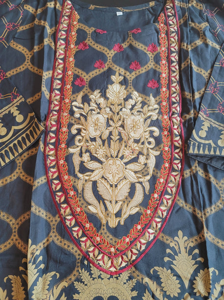 Pakistani linen Embroidered Salwar kameez Ready To Ship