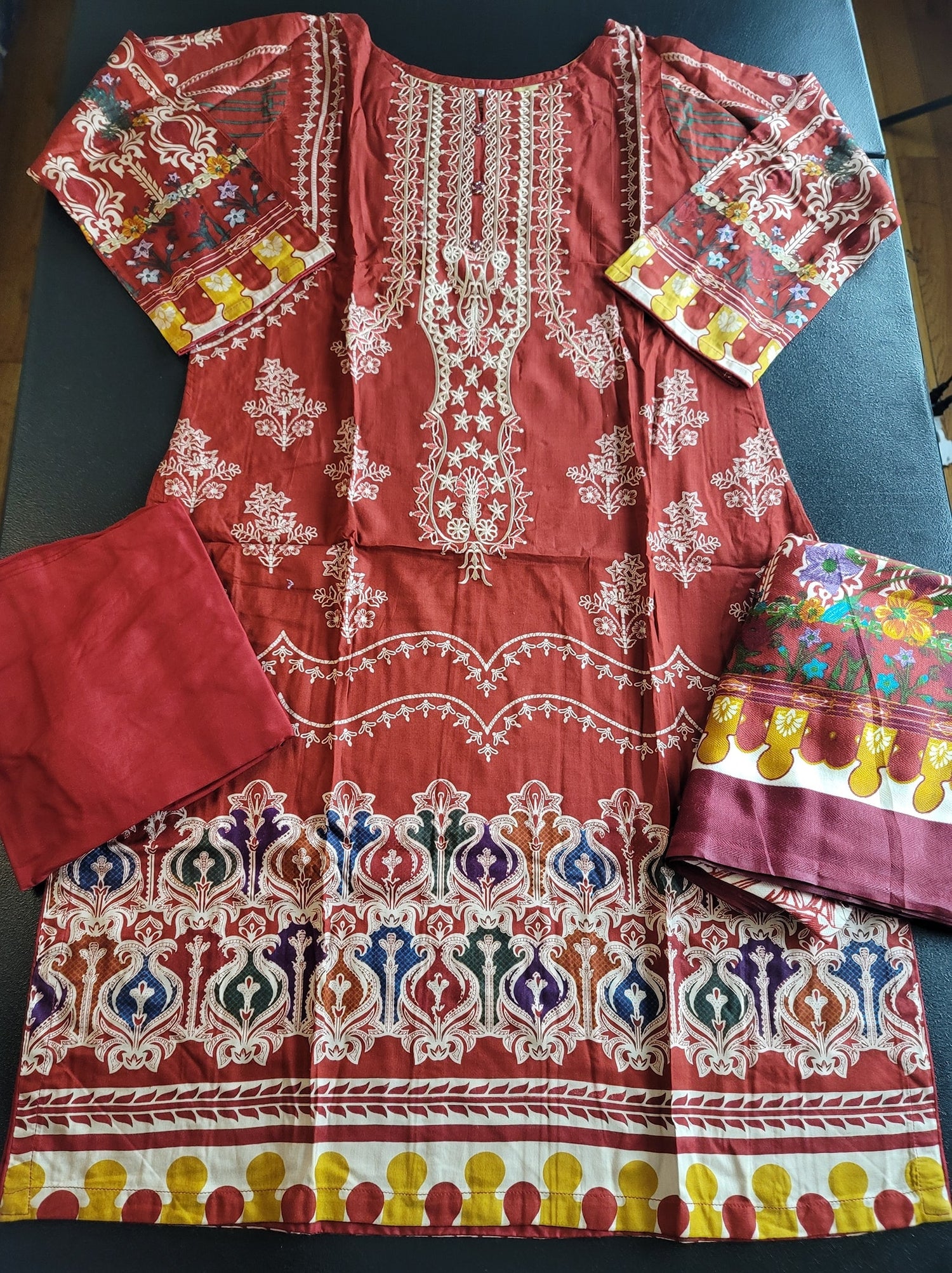 Pakistani linen Embroidered Salwar kameez Ready To Ship