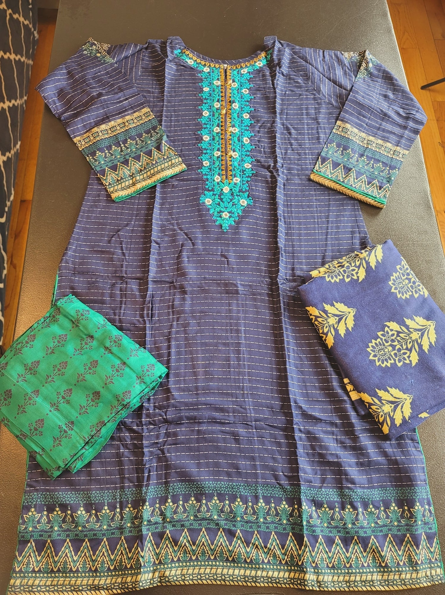 Pakistani linen Embroidered Salwar kameez Ready To Ship