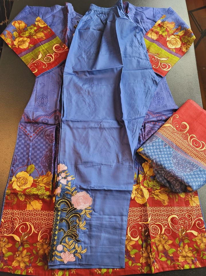 Pakistani linen Embroidered Salwar kameez Ready To Ship