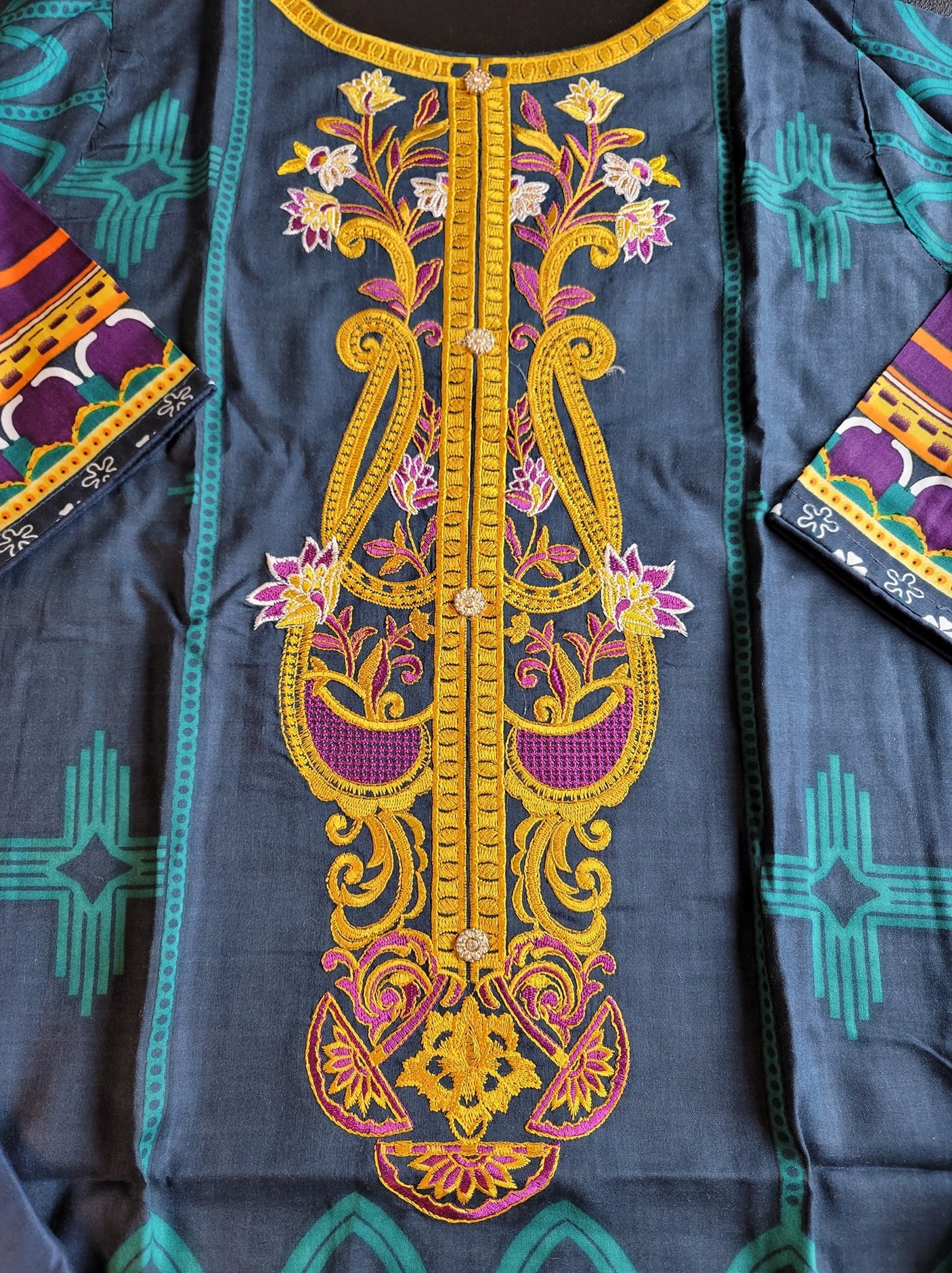 Pakistani linen Embroidered Salwar kameez Ready To Ship