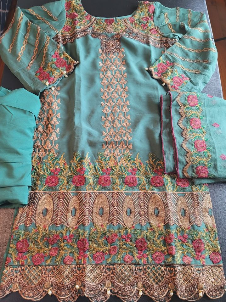 Pakistani Stitched Embroidery Party Wear Dresses Ready To Ship