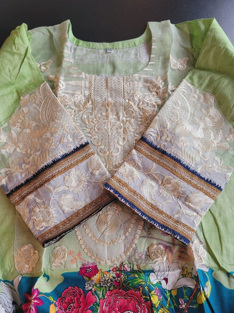 Indian Cotton Stitched Embroidery Suit Ready To Ship