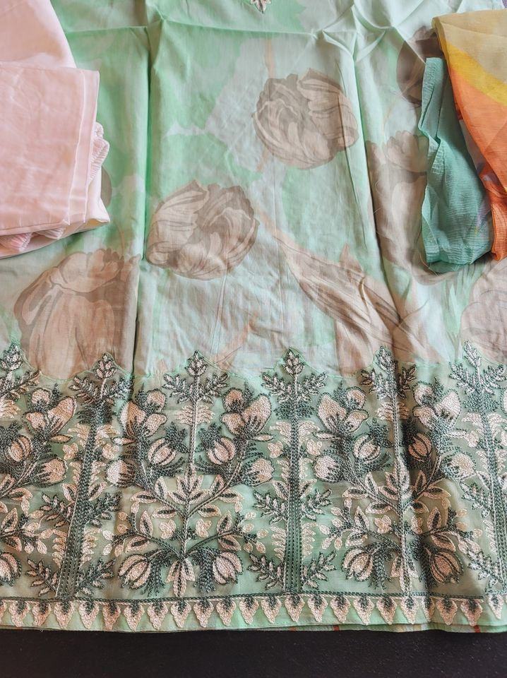 Indian Cotton Stitched Embroidery Suit Ready To Ship