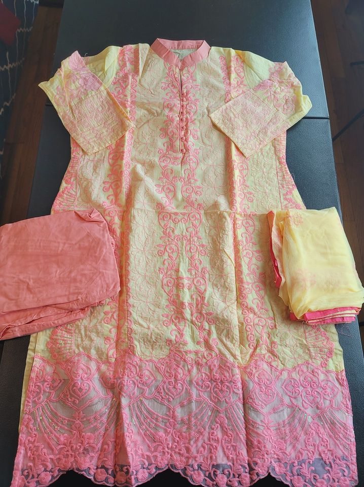 Indian Cotton Stitched Embroidery Suit Ready To Ship