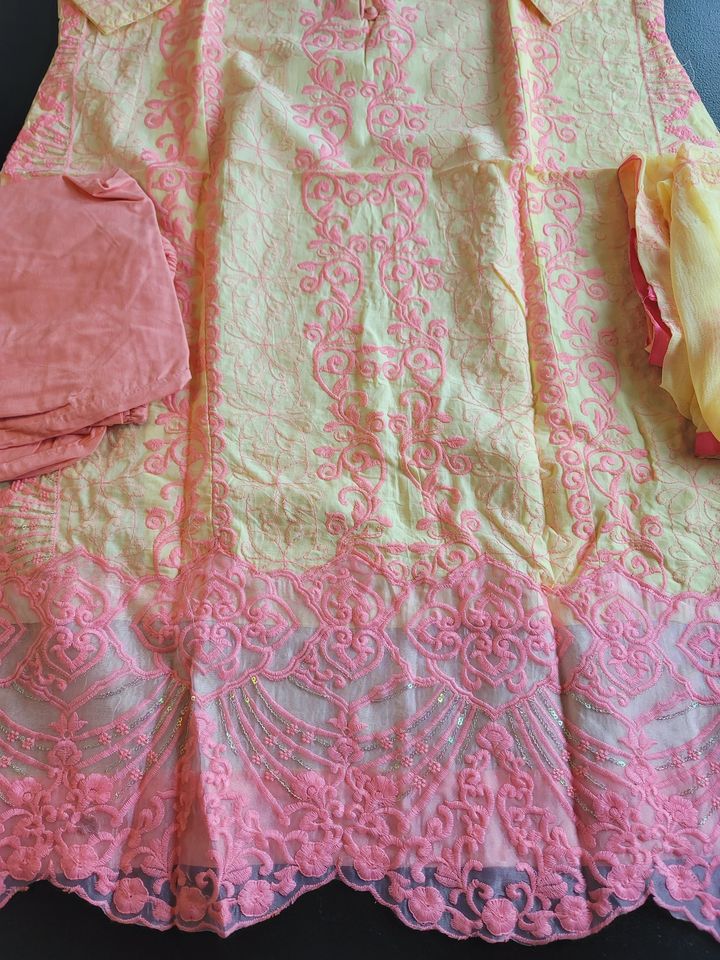 Indian Cotton Stitched Embroidery Suit Ready To Ship