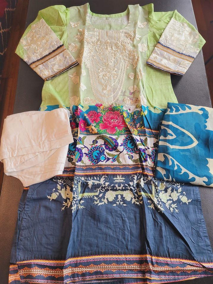 Indian Cotton Stitched Embroidery Suit Ready To Ship