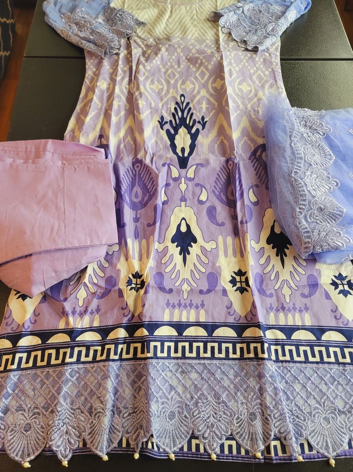 Indian Cotton Stitched Embroidery Suit Ready To Ship