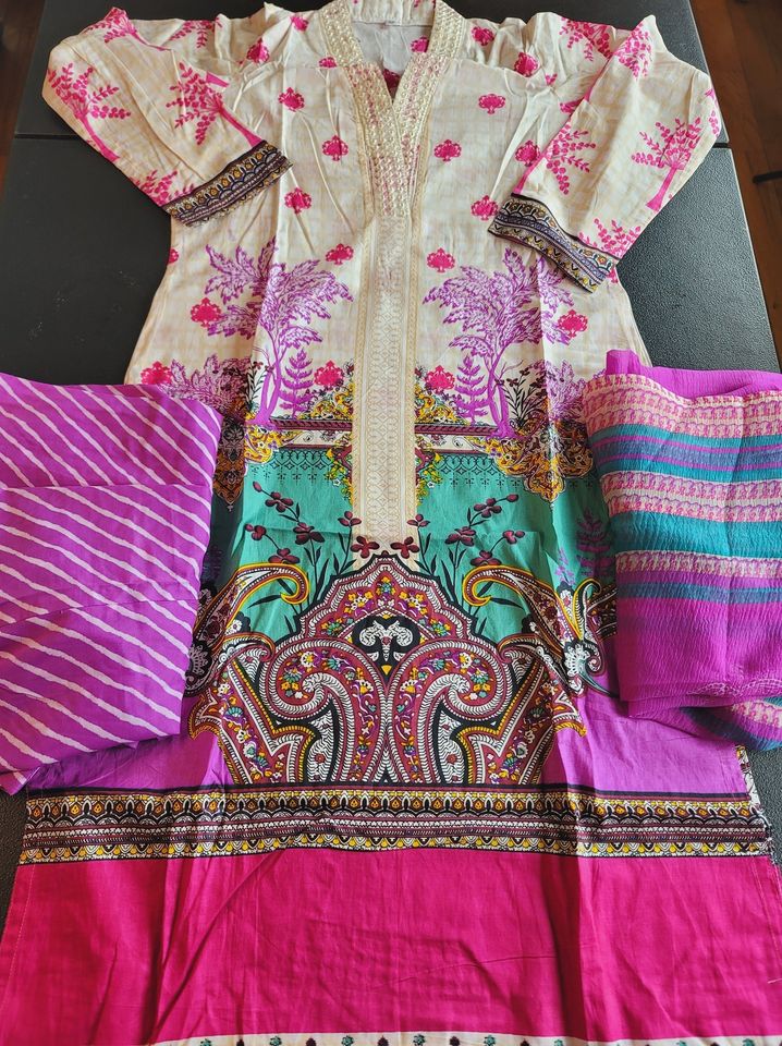 Indian Cotton Stitched Embroidery Suit Ready To Ship