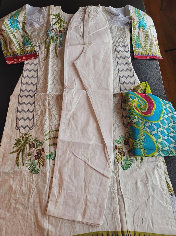 Indian Cotton Stitched Embroidery Suit Ready To Ship