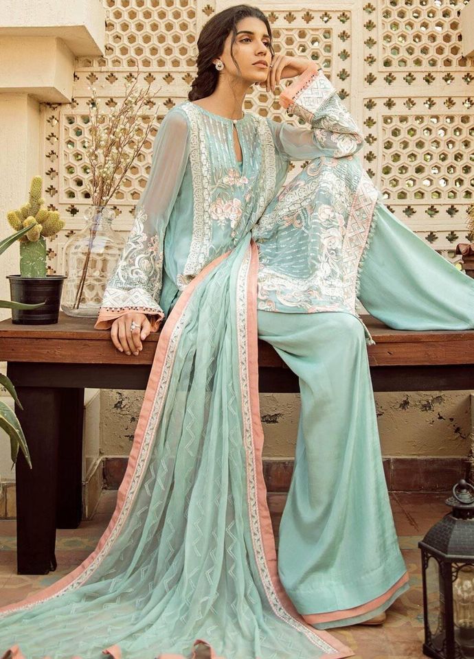 AIK Atelier Embroidered Chiffon Collection 2020-100% Original Guaranteed