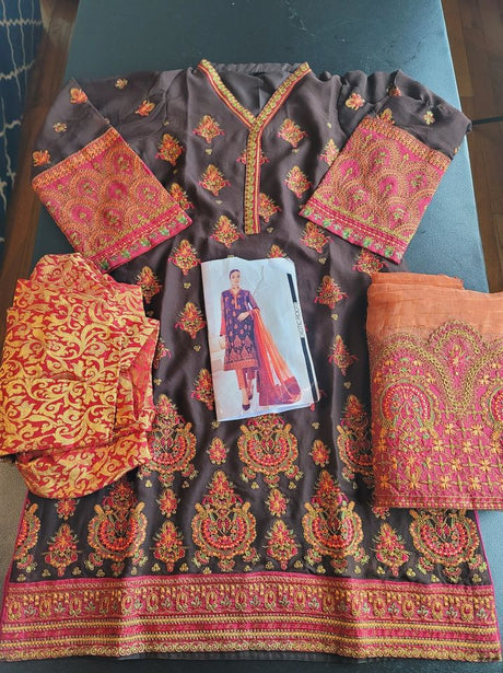 Pakistani Stitched Embroidery Party Wear Dresses Ready To Ship