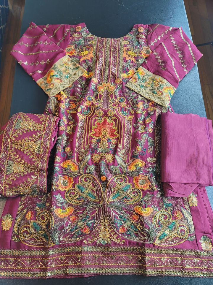 Pakistani Stitched Embroidery Party Wear Dresses Ready To Ship