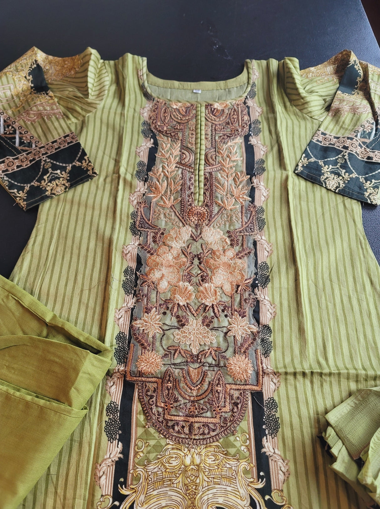 Indian Cotton Stitched Embroidery Suit Ready To Ship