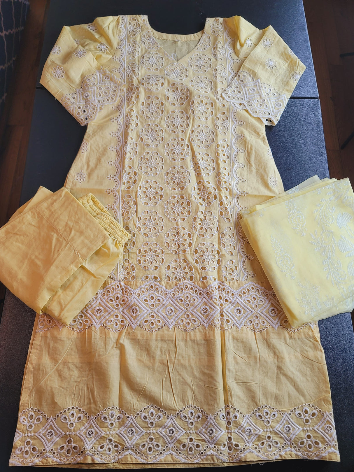 Indian Cotton Stitched Embroidery Suit Ready To Ship